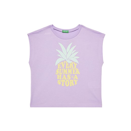 United Colors Of Benetton Top 3JERC10PB Fioletowy Regular Fit ze sklepu MODIVO w kategorii Bluzki dziewczęce - zdjęcie 184697083