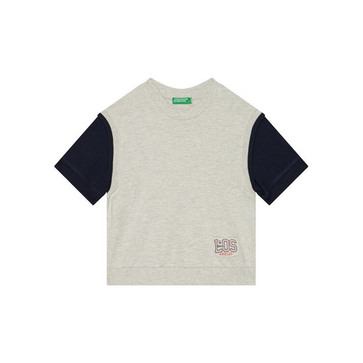 United Colors Of Benetton Bluza 3BC1G10IN Szary Regular Fit ze sklepu MODIVO w kategorii Swetry chłopięce - zdjęcie 184697094