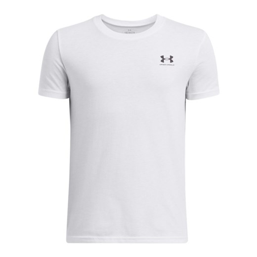 Chłopięcy t-shirt basic Under Armour UA B Sportstyle Lc SS - biały ze sklepu Sportstylestory.com w kategorii T-shirty chłopięce - zdjęcie 184697571
