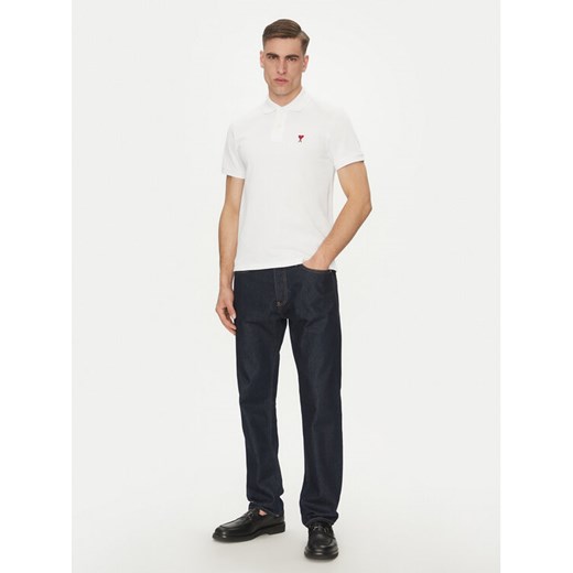 AMI PARIS Polo BFUPL001.760 Biały Regular Fit ze sklepu MODIVO w kategorii T-shirty męskie - zdjęcie 184698920