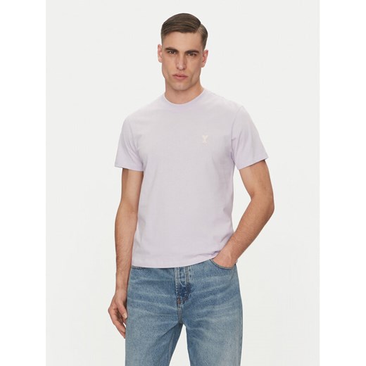AMI PARIS T-Shirt HTS060.724 Fioletowy Regular Fit ze sklepu MODIVO w kategorii T-shirty męskie - zdjęcie 184698933