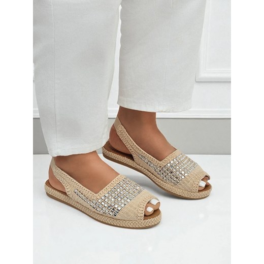 Royalfashion Damskie sandały espadryle damskie z cyrkoniami Belle Sparkle ze sklepu royalfashion.pl w kategorii Espadryle damskie - zdjęcie 184699333