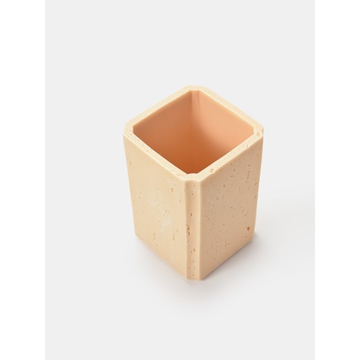 Sinsay - Strukturalny pojemnik na szczoteczki do zębów - beżowy Sinsay One Size Sinsay