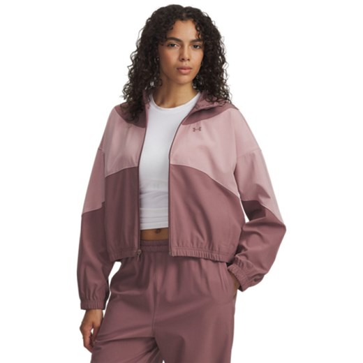 Damska kurtka Under Armour UA Rival Woven - różowa ze sklepu Sportstylestory.com w kategorii Kurtki damskie - zdjęcie 184700440
