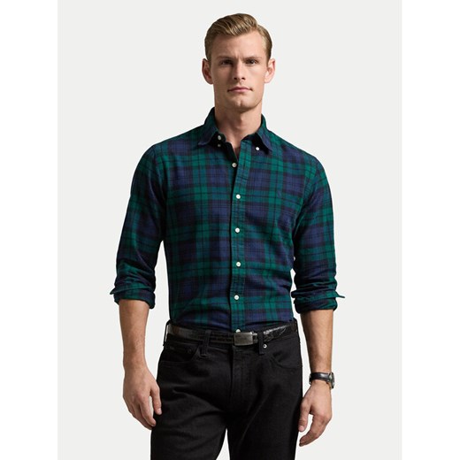 Polo Ralph Lauren Koszula 710953891001 Zielony Custom Fit ze sklepu MODIVO w kategorii Koszule męskie - zdjęcie 184701802