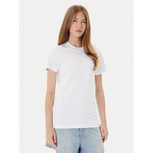 PINKO T-Shirt Start 101752 A2RD Biały Regular Fit ze sklepu MODIVO w kategorii Bluzki damskie - zdjęcie 184701823