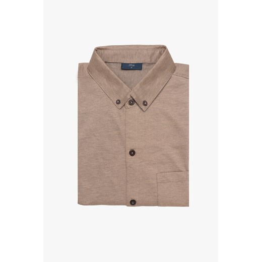 KOSZULA DAVIS 3181 DŁUGI RĘKAW SLIM FIT BRĄZ ze sklepu Recman w kategorii Koszule męskie - zdjęcie 184703724