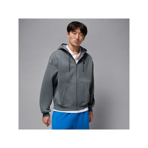 Męska bluza o kroju oversize z kapturem i zamkiem na całej długości Jordan Brooklyn Fleece - Szary ze sklepu Nike poland w kategorii Bluzy męskie - zdjęcie 184704200