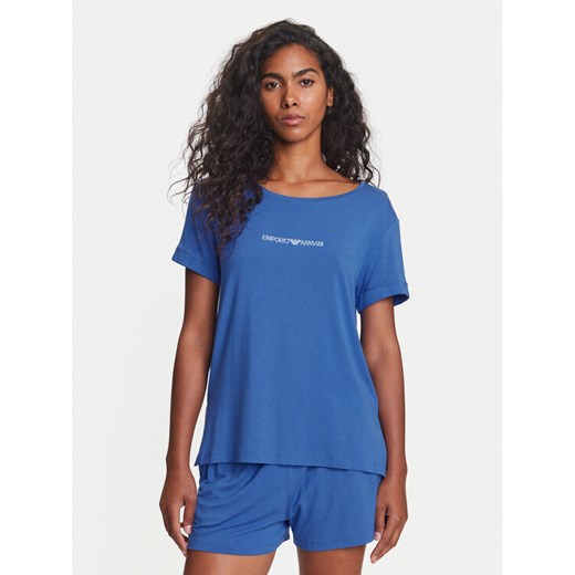 Emporio Armani T-Shirt EW000780 AF12192 UA012 Niebieski Regular Fit ze sklepu MODIVO w kategorii Bluzki damskie - zdjęcie 184706741