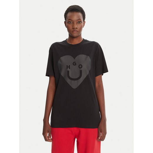 HUGO T-Shirt Vintage 50545053 Czarny Loose Fit ze sklepu MODIVO w kategorii Bluzki damskie - zdjęcie 184706792