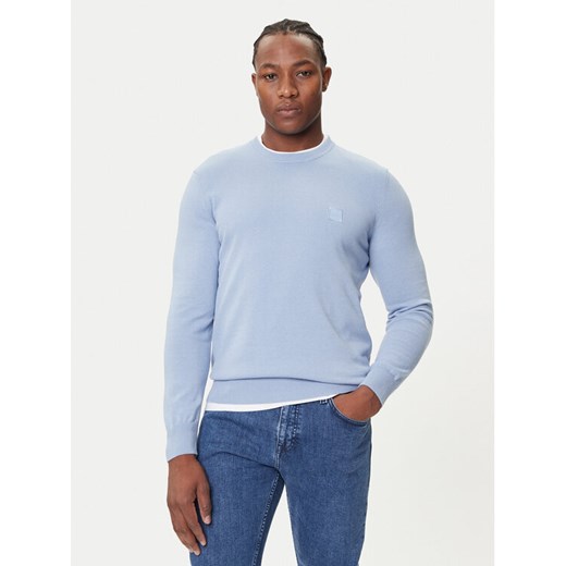BOSS Sweter Kanovano_S 50527583 Błękitny Regular Fit ze sklepu MODIVO w kategorii Swetry męskie - zdjęcie 184706832