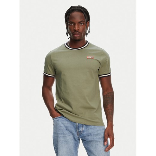Hunter T-Shirt Eigg Ringer HARM0032251 Khaki Regular Fit ze sklepu MODIVO w kategorii T-shirty męskie - zdjęcie 184706861