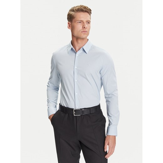 Calvin Klein Koszula LV04LB145G Błękitny Slim Fit ze sklepu MODIVO w kategorii Koszule męskie - zdjęcie 184706880