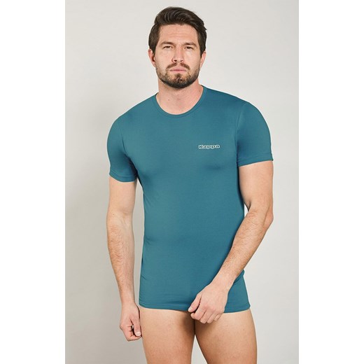 Kappa koszulka męska bawełniana z krótkim rękawem turkusowa K1304, Kolor turkusowy, Rozmiar M, Kappa ze sklepu Primodo w kategorii T-shirty męskie - zdjęcie 184708053