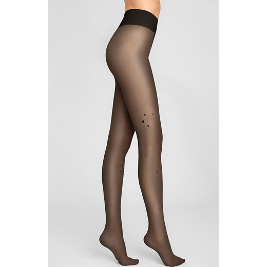 Marilyn rajstopy damskie z subtelnym wzorem serc czarne Allure E05, Kolor czarny, Rozmiar 1/2, Marilyn ze sklepu Primodo w kategorii Rajstopy - zdjęcie 184708081