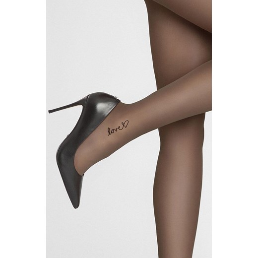 Marilyn rajstopy damskie czarne z subtelnym napisem Love Allure E06, Kolor czarny, Rozmiar 1/2, Marilyn ze sklepu Primodo w kategorii Rajstopy - zdjęcie 184708084