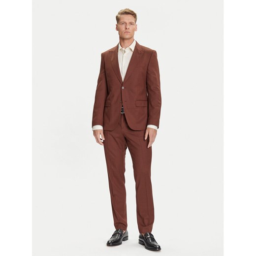 BOSS Garnitur H-Huge 50546080 Brązowy Slim Fit ze sklepu MODIVO w kategorii Garnitury męskie - zdjęcie 184709782