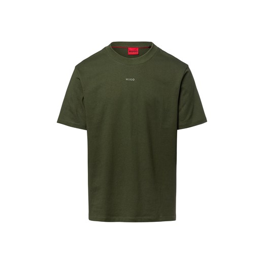 HUGO Koszulka męska - Dapolino Mężczyźni Bawełna oliwkowy jednolity ze sklepu vangraaf w kategorii T-shirty męskie - zdjęcie 184710050