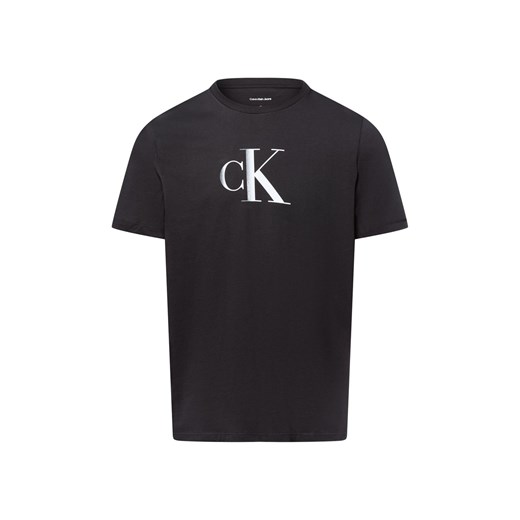 Calvin Klein Jeans Koszulka męska Mężczyźni Bawełna czarny jednolity ze sklepu vangraaf w kategorii T-shirty męskie - zdjęcie 184710071
