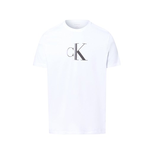 Calvin Klein Jeans Koszulka męska Mężczyźni Bawełna biały jednolity XL promocyjna cena vangraaf
