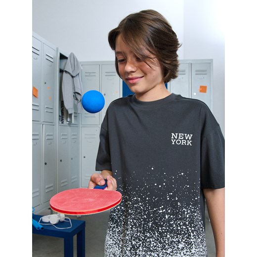 Sinsay - Koszulka oversize z efektem ombre - szary Sinsay 170 (14-15 l) Sinsay