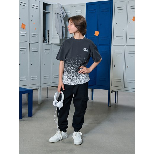 Sinsay - Koszulka oversize z efektem ombre - szary Sinsay 146 (10-11 l) Sinsay