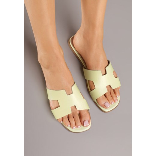 Żółte Klapki Vices Ozdobione Wycięciami Arnellta Renee 40 renee.pl