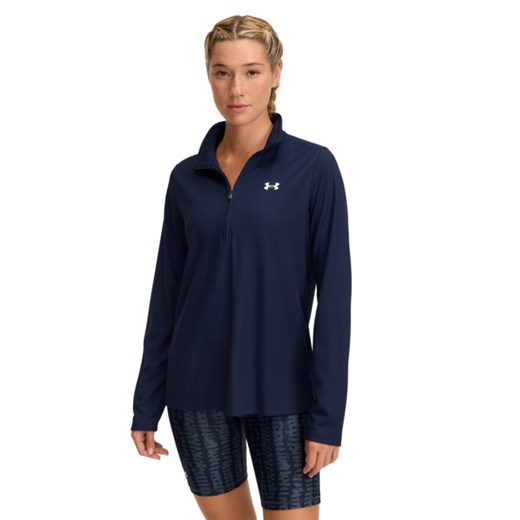 Damski longsleeve treningowy Under Armour Tech Rib 1/2 Zip - granatowy Under Armour S promocja Sportstylestory.com