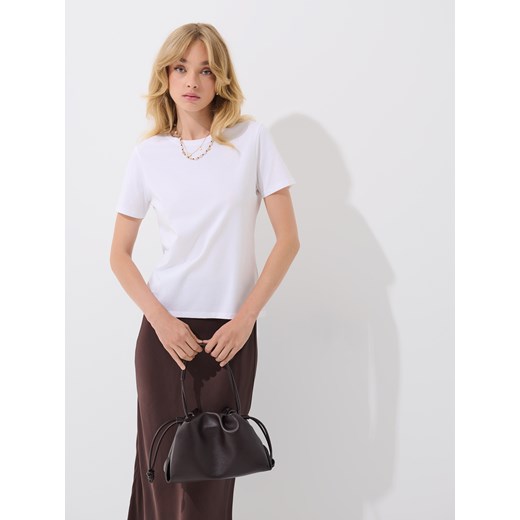 Mohito - Biały t-shirt basic - biały ze sklepu Mohito w kategorii Bluzki damskie - zdjęcie 184713702