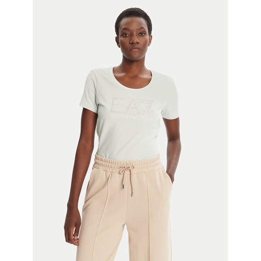 EA7 Emporio Armani T-Shirt 7W000094 AF10373 U9060 Błękitny Slim Fit ze sklepu MODIVO w kategorii Bluzki damskie - zdjęcie 184714494