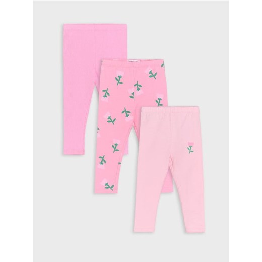 Sinsay - Legginsy 3 pack - różowy ze sklepu Sinsay w kategorii Spodnie dziewczęce - zdjęcie 184720360