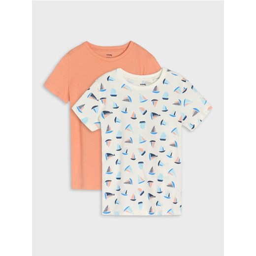Sinsay - Koszulki 2 pack - kremowy ze sklepu Sinsay w kategorii T-shirty chłopięce - zdjęcie 184720361