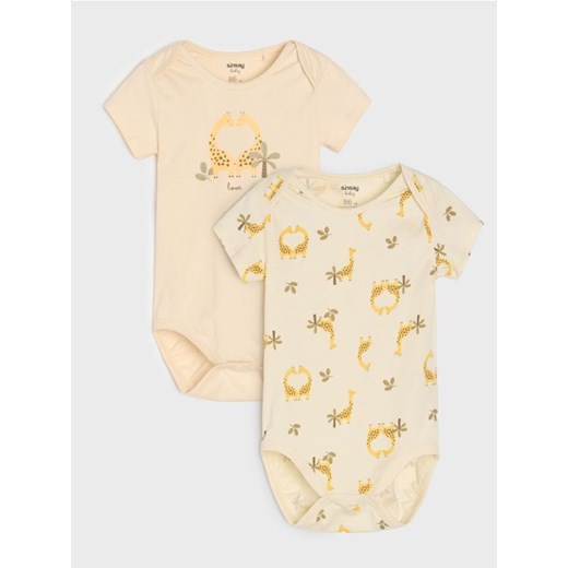 Sinsay - Body 2 pack - kremowy ze sklepu Sinsay w kategorii Odzież dla niemowląt - zdjęcie 184720402