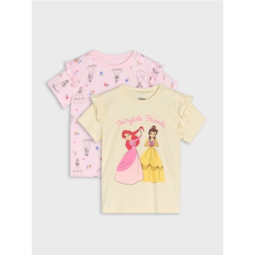 Sinsay - Koszulki 2 pack Disney Princess - kremowy - id: 811DY-01X - marki Sinsay - 184720533 Sinsay - Koszulki 2 pack Disney Princess - kremowy ze sklepu Sinsay w kategorii Bluzki dziewczęce - zdjęcie 184720533