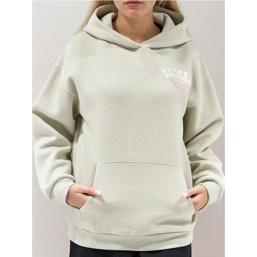 Sinsay - Bluza hoodie z nadrukiem - zielony ze sklepu Sinsay w kategorii Bluzy damskie - zdjęcie 184720572