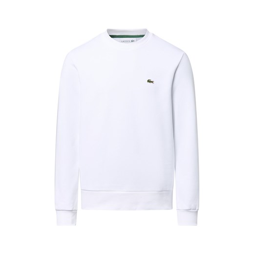 Lacoste Męska bluza nierozpinana Mężczyźni Materiał dresowy biały jednolity ze sklepu vangraaf w kategorii Bluzy męskie - zdjęcie 184721272