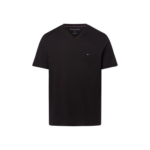 Tommy Hilfiger Koszulka męska Mężczyźni Bawełna czarny jednolity ze sklepu vangraaf w kategorii T-shirty męskie - zdjęcie 184721294