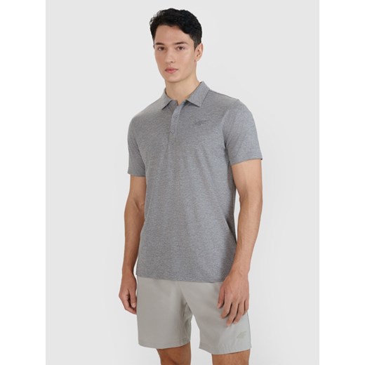 Męska koszulka polo 4F 4FWSS25TFTSM1922 - szary ze sklepu Sportstylestory.com w kategorii T-shirty męskie - zdjęcie 184721863
