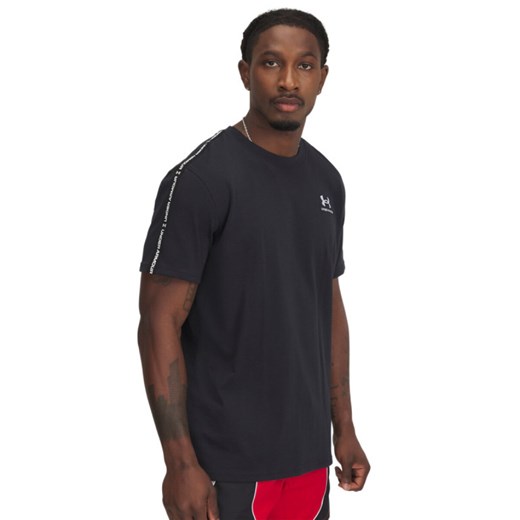 Męski t-shirt Under Armour UA Icon HWT Tee Taping - czarny ze sklepu Sportstylestory.com w kategorii T-shirty męskie - zdjęcie 184722021