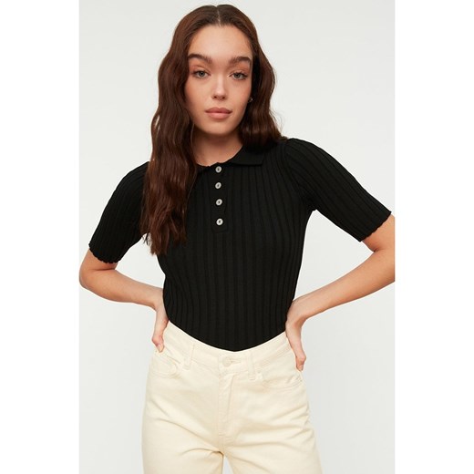 trendyol Bluzka w kolorze czarnym ze sklepu Limango Polska w kategorii Bluzki damskie - zdjęcie 184723372