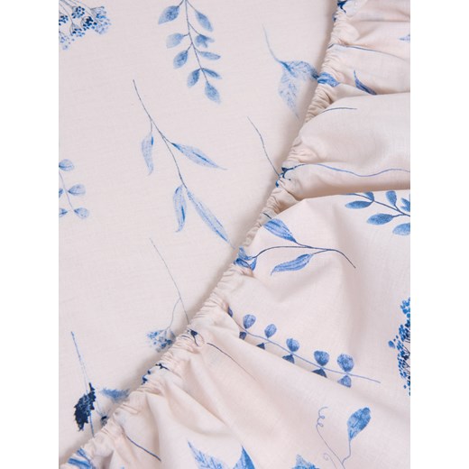 Sinsay - Prześcieradło z gumką w kwiatowy wzór - błękitny Sinsay One Size Sinsay