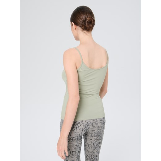 Sinsay - Gładki top na cienkich ramiączkach - zielony Sinsay XS Sinsay