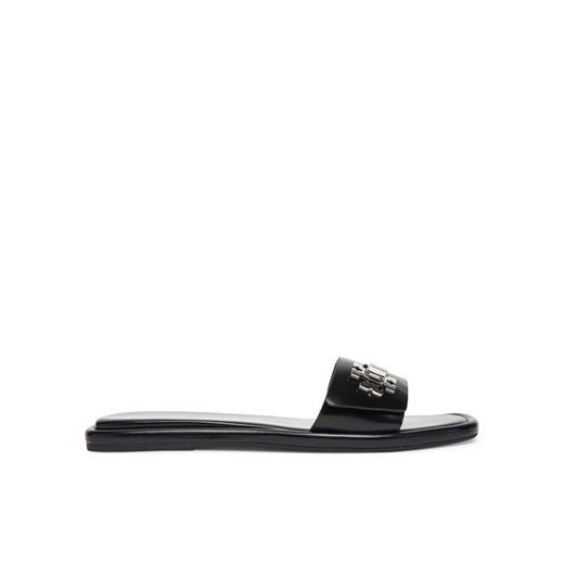 Klapki Tory Burch T Lock Slide 164676 Czarny ze sklepu eobuwie.pl w kategorii Klapki damskie - zdjęcie 184725161