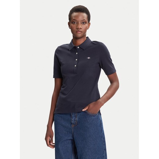 Gant Polo Shield 4202231 Granatowy Slim Fit ze sklepu MODIVO w kategorii Bluzki damskie - zdjęcie 184725690