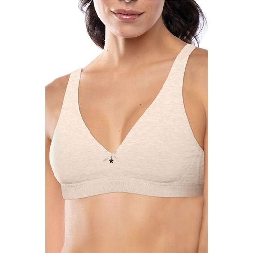 Biustonosz damski miękki bawełniany w sportowym stylu ecru Natural Cotton 1454 Sielei, Kolor ecru, Rozmiar 70B, Sielei ze sklepu Intymna w kategorii Biustonosze - zdjęcie 184726853