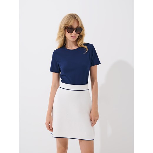 Mohito - Granatowy t-shirt basic - granatowy Mohito S Mohito