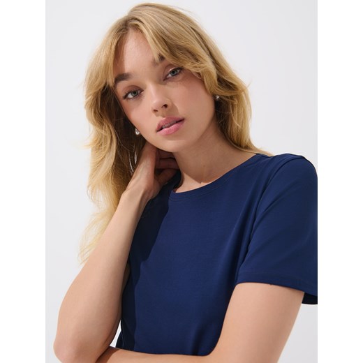 Mohito - Granatowy t-shirt basic - granatowy Mohito XL Mohito