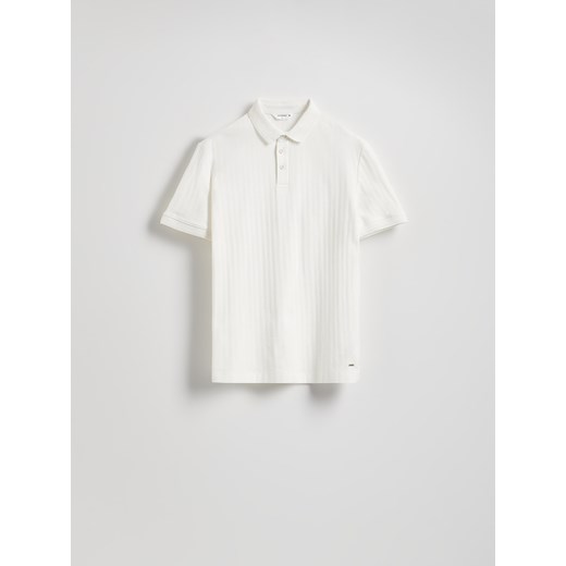 Reserved - Strukturalne polo regular fit - złamana biel Reserved M Reserved