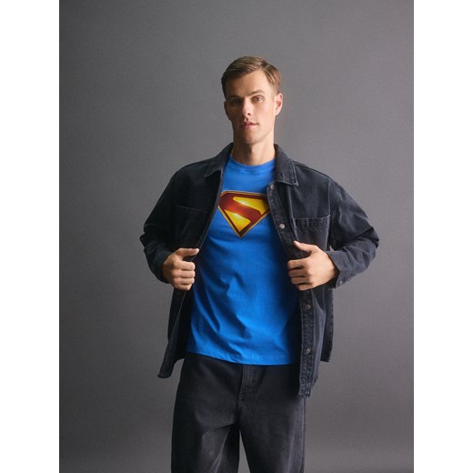 Reserved - Bawełniany t-shirt regular fit SUPERMAN™ - niebieski ze sklepu Reserved w kategorii T-shirty męskie - zdjęcie 184728232