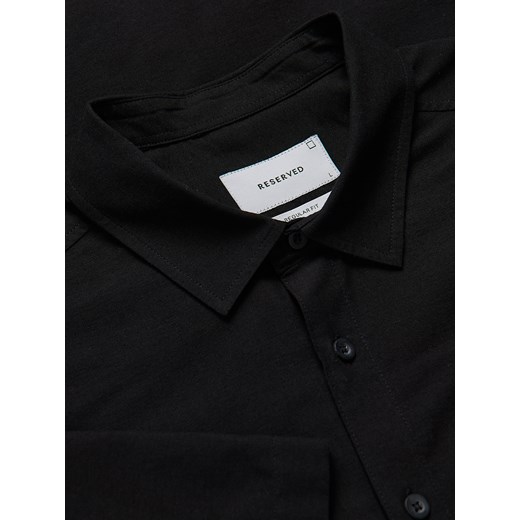 Reserved - Koszula regular fit z domieszką lnu - czarny Reserved M Reserved
